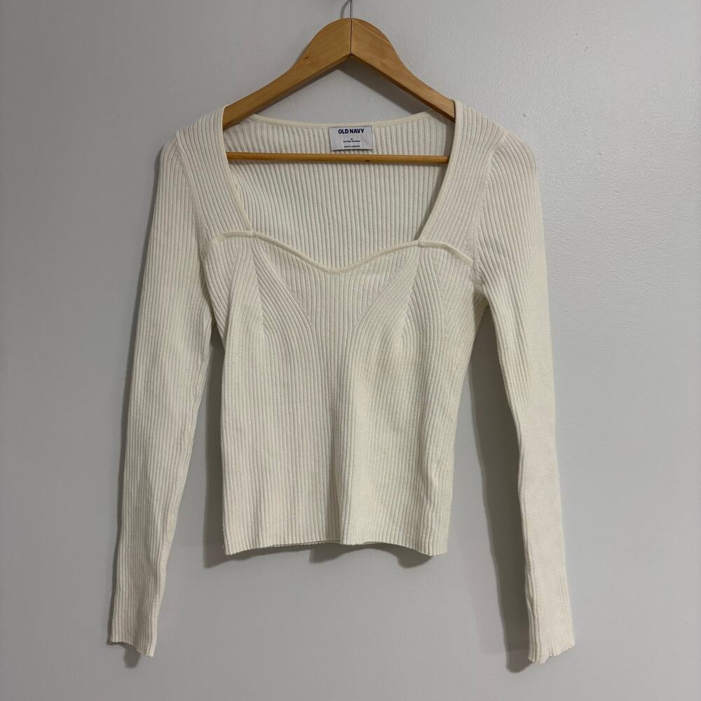 Old Navy Sweetheart Medium Fitted Ribbed Long Sleeve Top Fairy Cottage